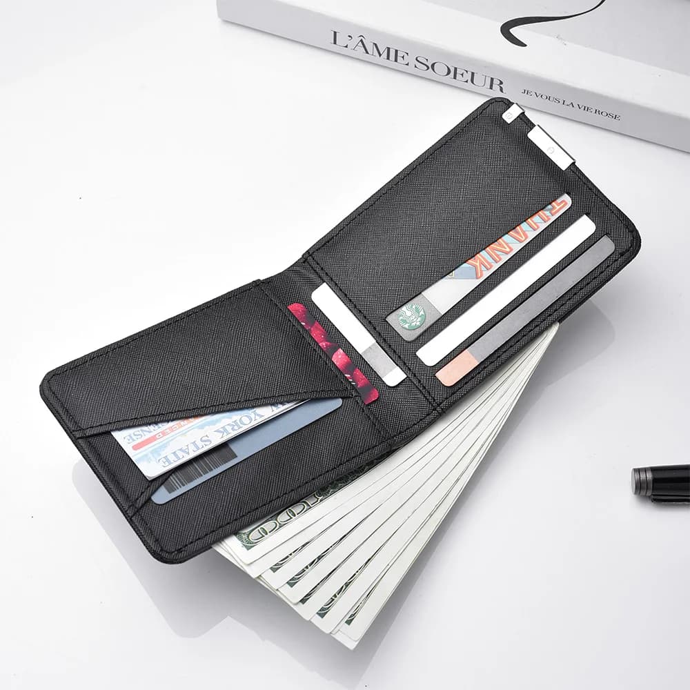 Men's Short Wallet PU Leather with Personalized Dragon Head Pattern Multi-functional Credit Card Storage Wallet - 6