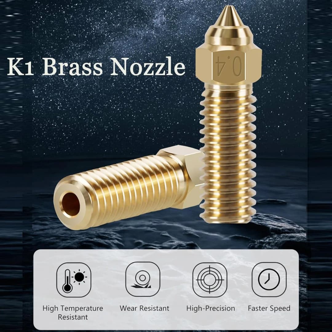 مجموعة فوهات نحاسية رسمية من كرياليتي Ender 3 V3 KE، 5 قطع، فوهات عالية السرعة 0.2mm/0.4mm/0.6mm/0.8mm، متوافقة مع K1/K1 Max/CR-10 SE - 2