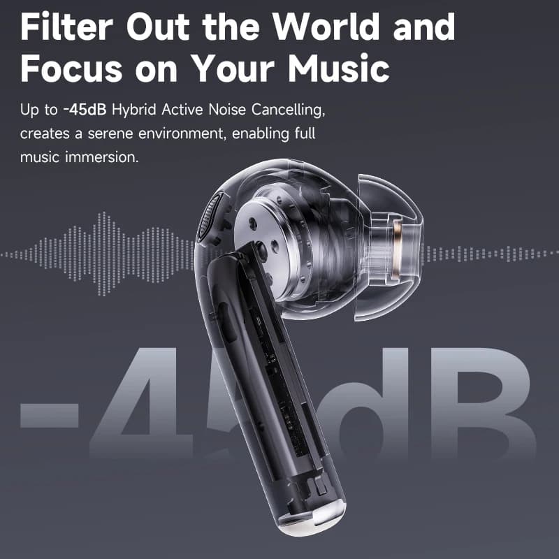 سماعات أذن لاسلكية Edifier W260NC مع إلغاء الضوضاء، بلوتوث 5.3، جودة صوت عالية الدقة LDAC، وقت تشغيل 32 ساعة، اتصال متعدد - 4