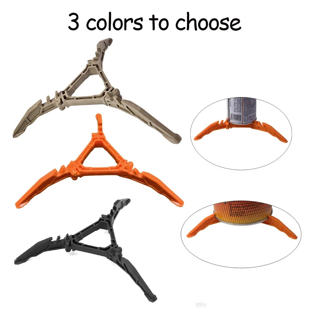 حامل علبة غاز محمول عالمي قابل للطي، مثالي للتخييم في الهواء الطلق، مع قاعدة لموقد الغاز ولوازم التخييم