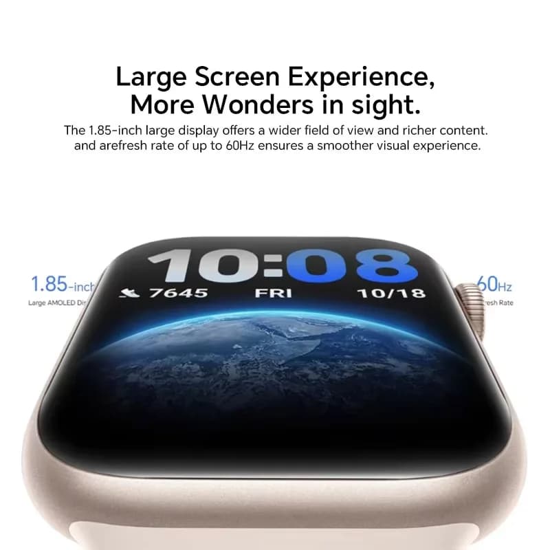 ساعة ذكية HONOR Watch 5 الأصلية 100% إصدار عالمي بشاشة AMOLED مقاس 1.85 بوصة ونظام تحديد المواقع HONOR North Star وبطارية 480 مللي أمبير ومقاومة للماء حتى 50 مترًا (5ATM) وIP68 - 5