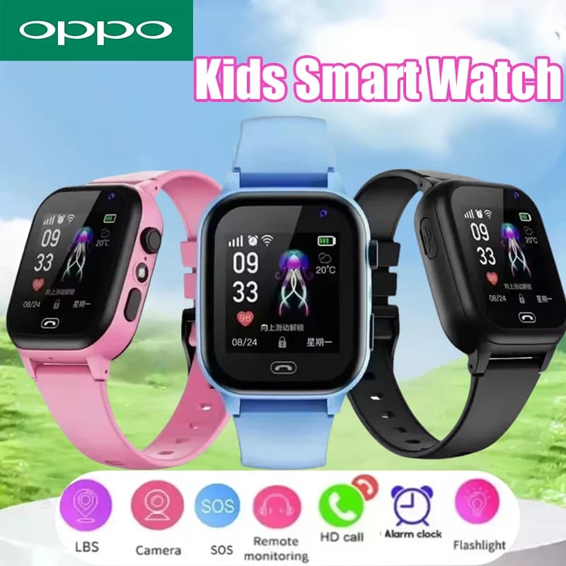 OPPO 5G ساعة ذكية للأطفال GPS WIFI مكالمة فيديو SOS APP تنزيل الطفل Smartwatch شاشة الكاميرا المقتفي موقع ساعة الهاتف