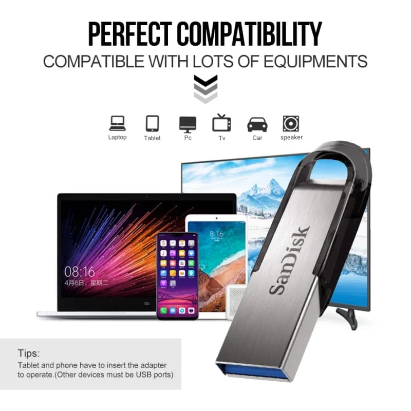 SanDisk CZ73 USB 3.0 Pendrive 128GB USB Flash Drive 16GB 32GB 64GB Metal Pen Drive 512GB USB3.0 Stick 256GB 150MB/S Key Memory S - 5