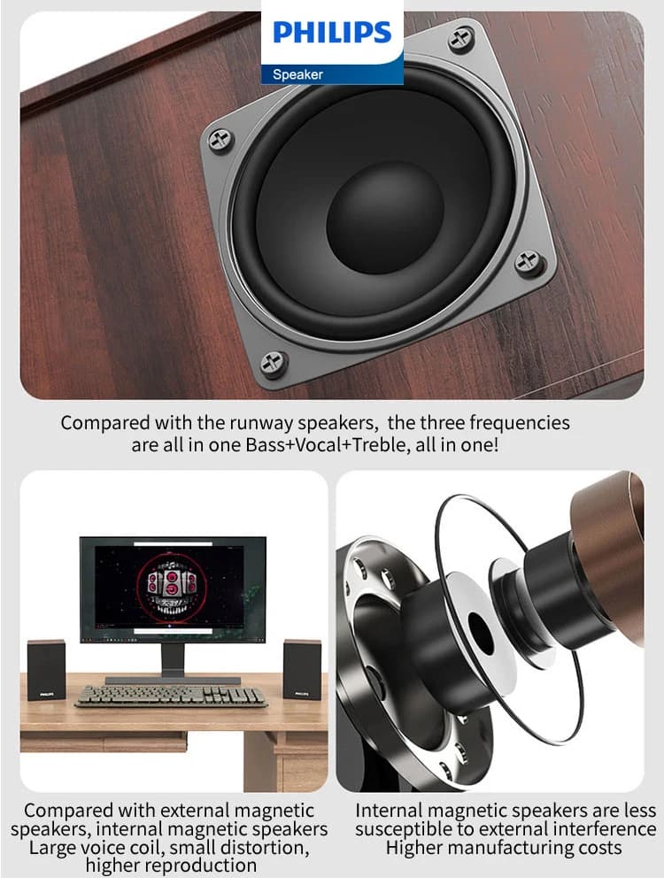 Philips SPA20 Bluetooth Speakers Outdoor Loudspeaker Music Player HiFi Stereo Sound Subwoofer for Computer Desktop Mobile Phone - 4