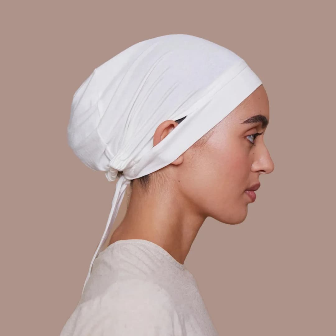 Jersey Drawstring Muslim Women Under Hijab Cap With Ear Hole Inner Hijab Cap Round Forehead Underscarf Bonnet Femme Musulman - 5
