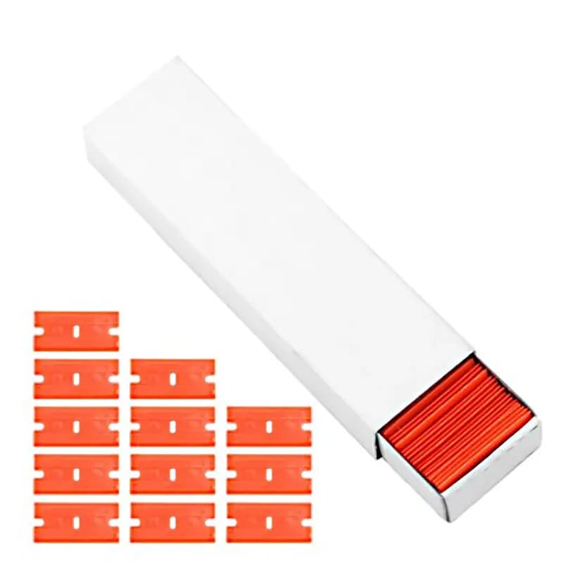 100 Pieces Two Cutting Plastic Razor Blade Label Clean Razor Glue Remover Window Glass Clean Scraper Car Wrap Sticker Squeegee - 6