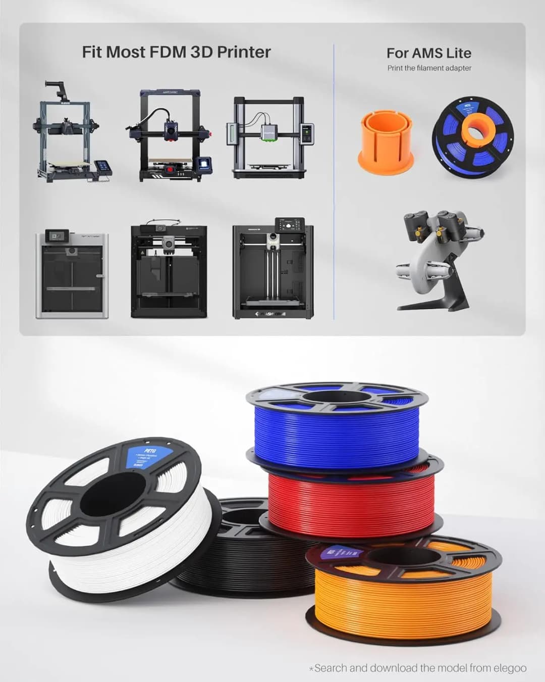 خيط إيليجوو رابيد PETG، قطر 1.75 مم، دقة عالية، أسود، 1 كجم، متوافق مع طابعات ثلاثية الأبعاد وأقلام ثلاثية الأبعاد، جديد - 6