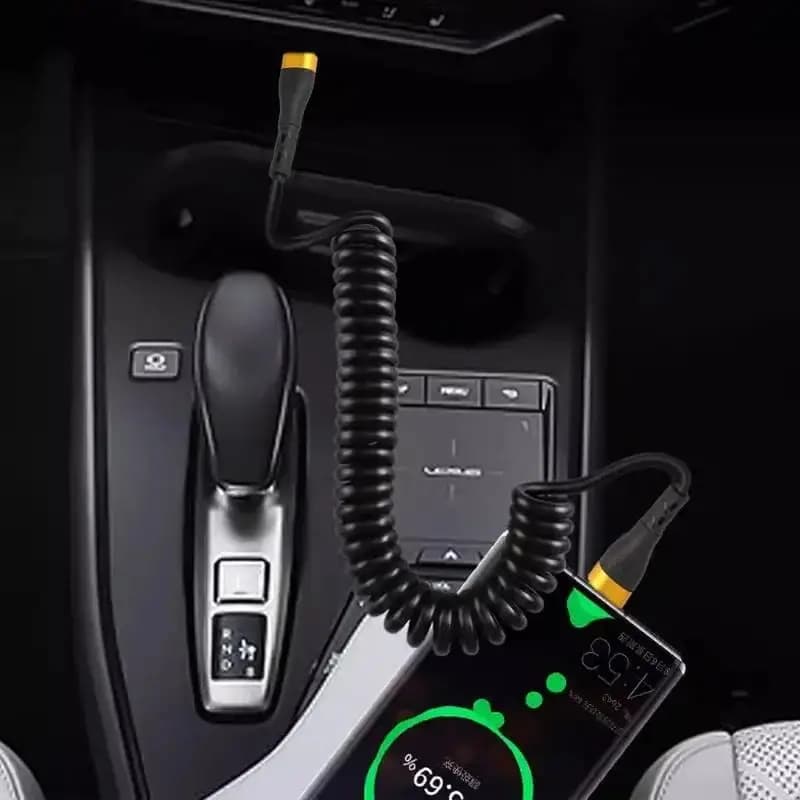 PD 120 واط نوع C إلى نوع C كابل 5A شحن سريع USB C الربيع كابل شاحن السيارة آيفون 15 سلسلة Xiaomi 12 سامسونج S23 ماك بوك - 4