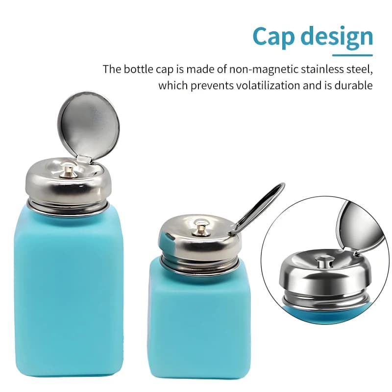 MECHANIC 180ml Metal Cap Liquid Alcohol Bottle Press Pumping ESD Fluid Dispenser Plastic Container For PCB Motherboard Cleaning - 3