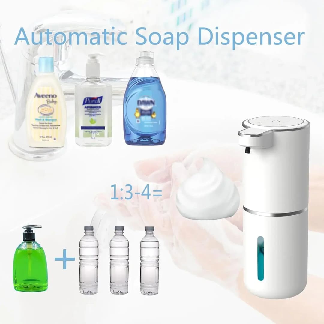 Automatic Liquid/Foma Soap Dispenser, Touchless Electric Dispenser, USB Rechargeable with Infrared Sensor for Bathroom,Kitchen - 5