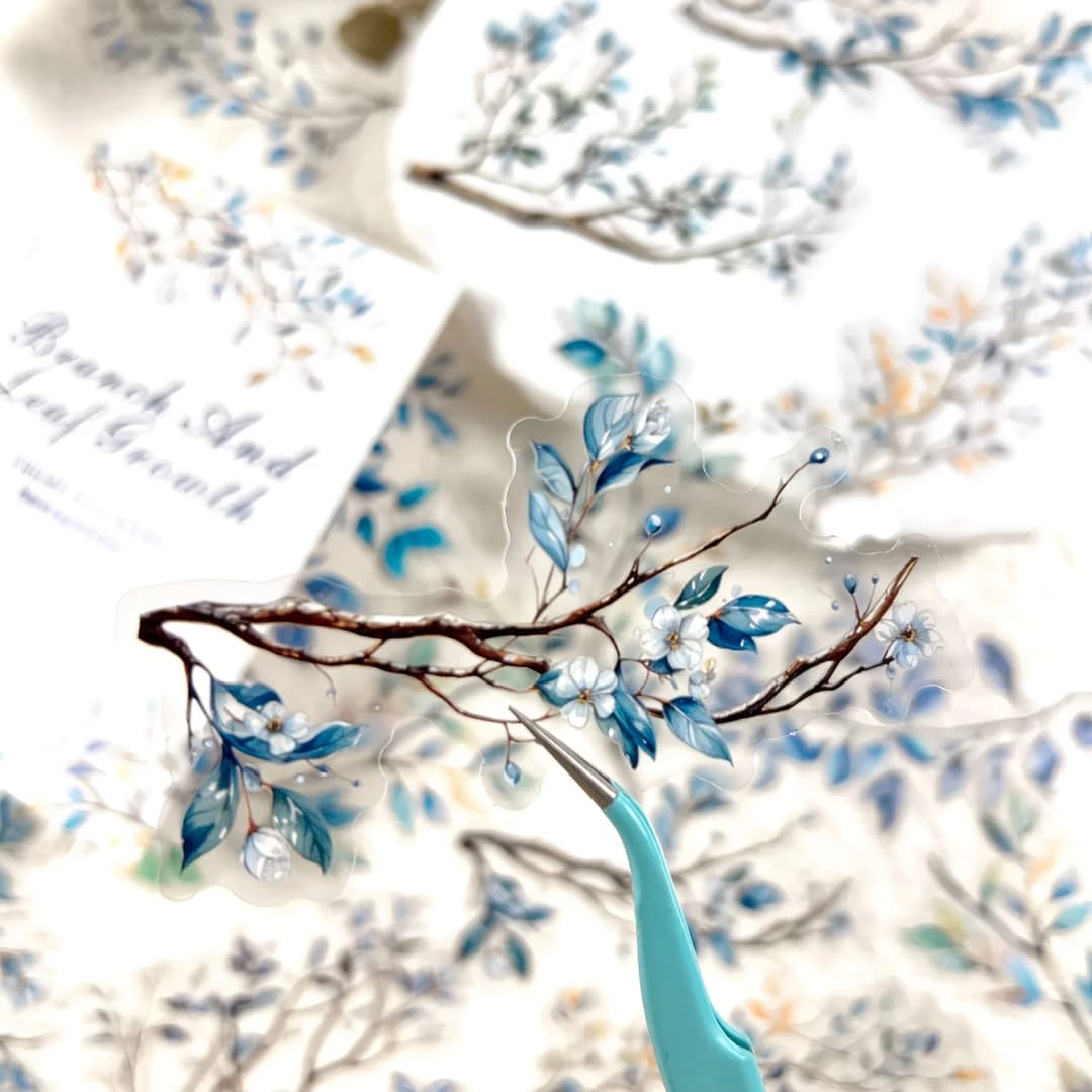 20 ملصق أوراق نباتية، لصنع سجل القصاصات، إطارات الصور، ملصقات يوميات، ديكور منزلي، ملصقات قرطاسية إبداعية - 4