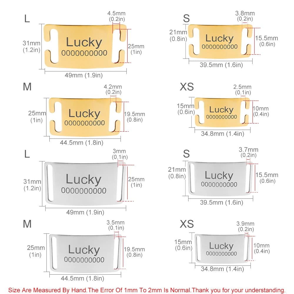 إكسسوارات طوق كلب قطة منحني مخصص اسم بطاقة هوية مضادة للفقدان لوحة اسم مخصصة نقش أسود فضي ذهبي - 5