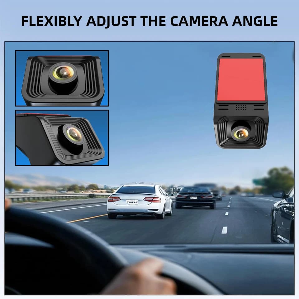 كاميرا لوحة قيادة أمامية بدقة 4K و2K مع واي فاي، كاميرا سيارة مخفية، تحكم عبر التطبيق، رؤية ليلية فائقة، مستشعر G، وضع وقوف السيارات لمدة 24 ساعة، تسجيل حلقي - 3