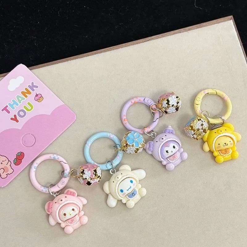سلسلة مفاتيح سانريو 2026 هيلو كيتي كورومي كاواي، إكسسوارات حقائب، قلادة حقيبة لطيفة للفتيات، هدية كرتونية