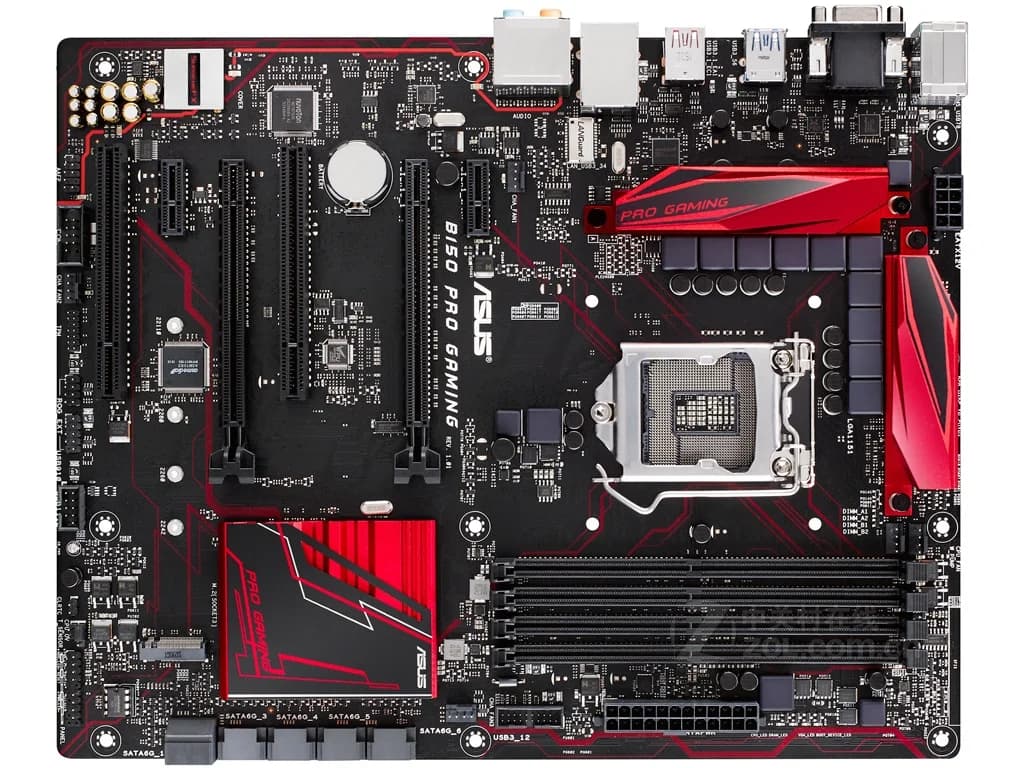 لوحة أم مستعملة ASUS B150 PRO GAMING، شريحة Intel B150، مقبس LGA 1151، 4 فتحات DDR4 DIMM، 64 جيجابايت، PCI-E 3.0، M.2 SATA3، VGA، HDMI، USB3.1، ATX - 3