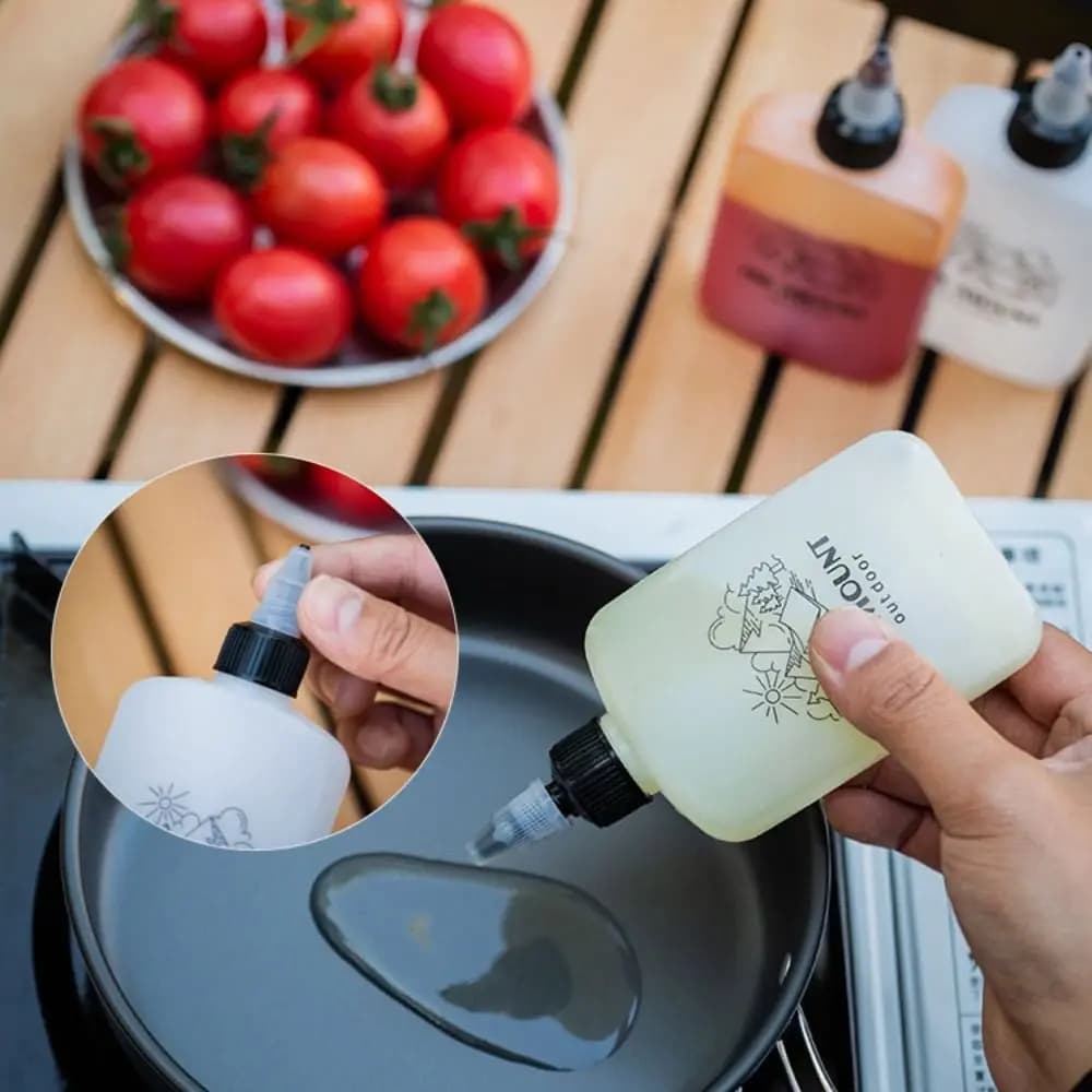 2 قطعة عالية الجودة 120 مللي زجاجة زيت خارجية محمولة مانعة للتسرب التعبئة والتغليف وعاء زيت صغير التخييم مختومة زجاجة توابل - 3