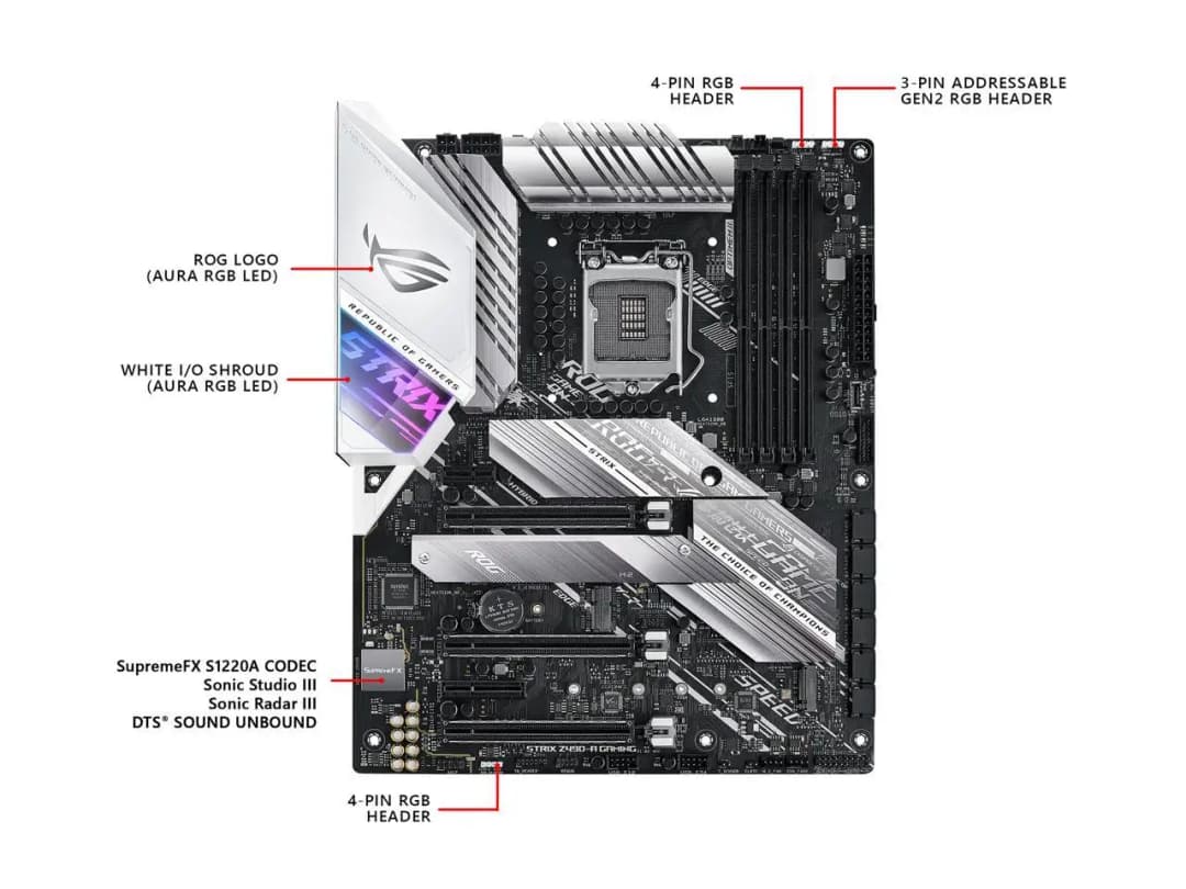 ASUS Z490-A GAMING LGA 1200 Z490 SATA 6Gb/s ATX Intel Motherboard - 3
