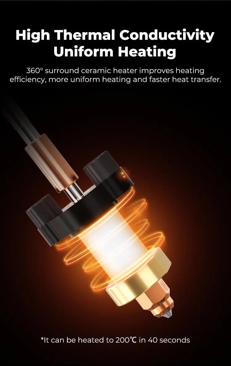 Creality 2025 New Version K1/K1 Max/K1C Ceramic Heating Block Kit Terminal with Buckle Compatible with K1/K1 Max/K1C/K1 SE - 3