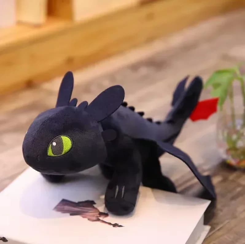 دمية تنين محشوة ناعمة بطول 35 سم، ديناصورات بيضاء وسوداء، ديكور منزلي، هدايا أعياد ميلاد وعيد الميلاد للأولاد والبنات - 4