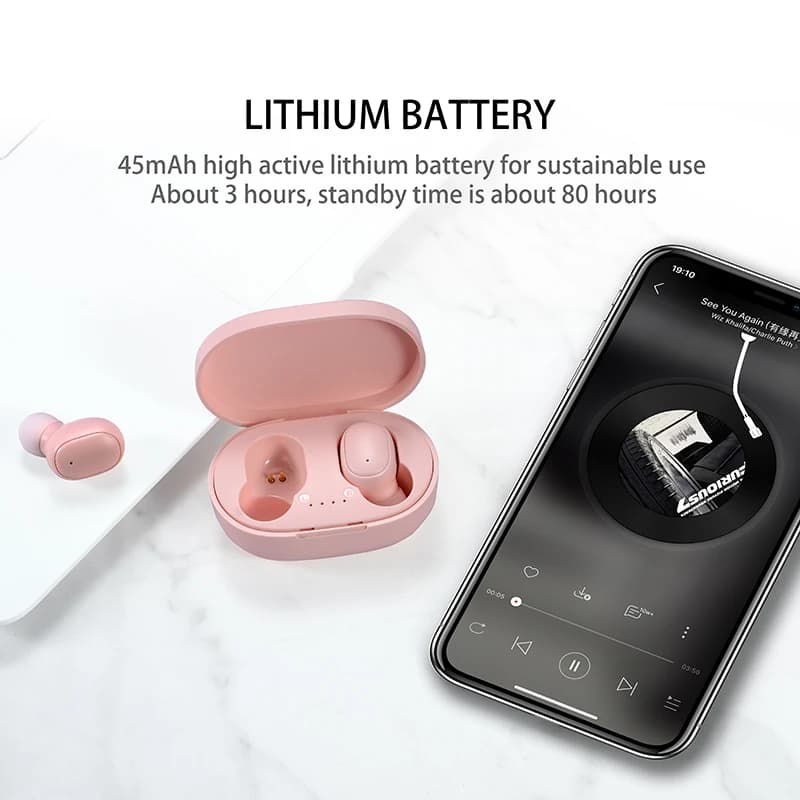 Original A6S TWS Headset Wireless Earphones Bluetooth Headphones Sport Stereo Fone Bluetooth Earbuds for Xiaomi Huawei iPhone - 2