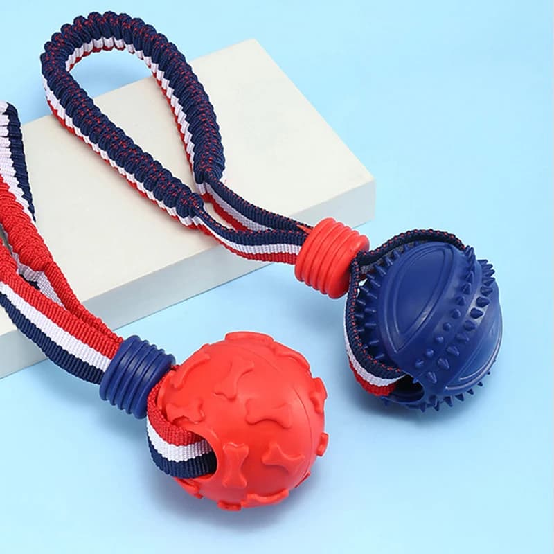 Dog Ball Toy with Rope Interactive Teeth Cleaning Balls for Small Large Dogs Bite Resistant Chew Toys Puppy Training Pet Supply - 5