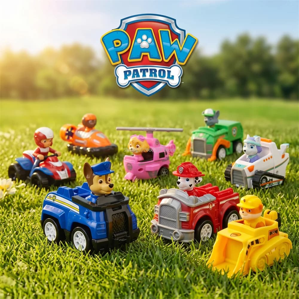 Paw Patrol Pull Back Cars Cartoon Vehicle Chase Skye Marshall Rubble Playset Action Figure Collection Model Toys Birthday Gift - 2