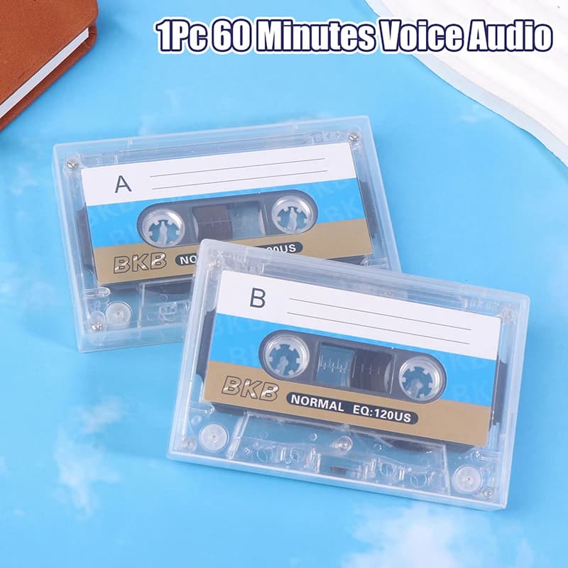 شريط تسجيل صوتي فارغ 60 دقيقة - كاسيت صوتي قابل للتخصيص DIY لهدايا أعياد الميلاد والذكرى السنوية، حفظ Retro VoiceChip