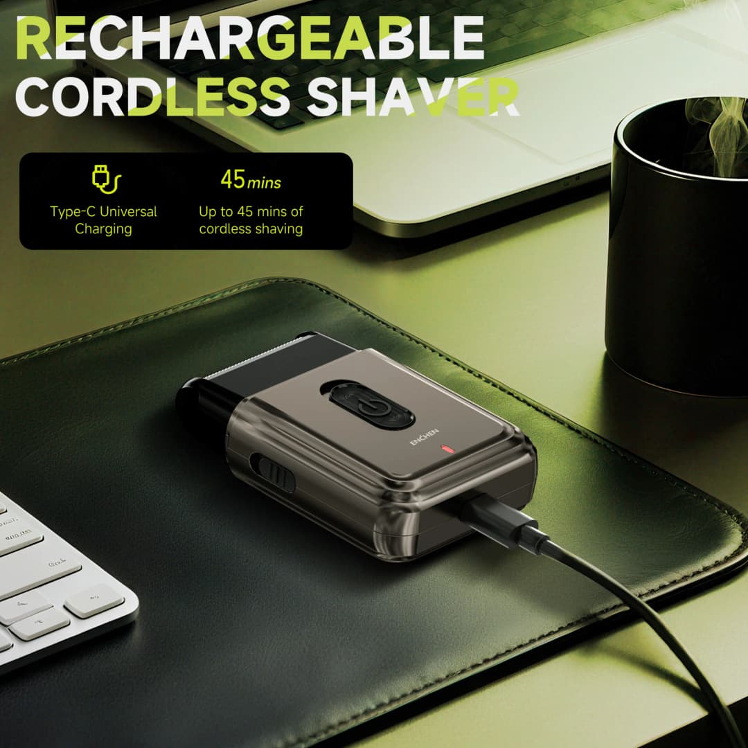 ENCHEN MS003 Compact Foil Shaver With POP-UP Precision Trimmer Type-C Charging With Indicator 7000RPM Strong Motor - 2