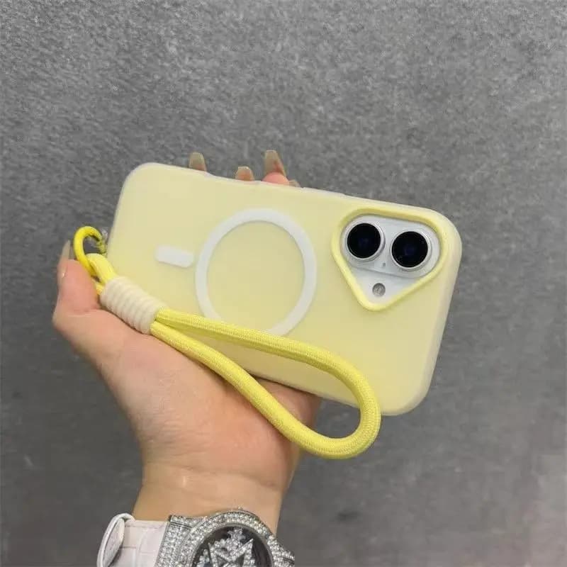 حافظة مغناطيسية بحبل متباين من Magsafe لهاتف آيفون 17/16/15 Pro Max و14 Plus و11/12/13 مع غطاء غير لامع لليد الهوائية - 2