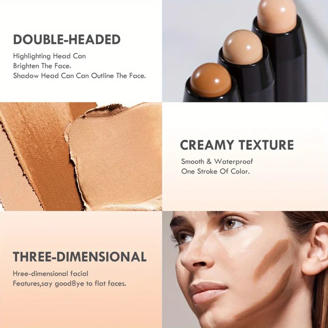 Double Head Highlight Pen Face Make Up Liquid Waterproof Contouring Foundation Contour Makeup Concealer Stick Pencil Cosmetics - 5