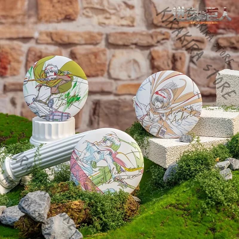 هجوم على تيتان ليفي إرين جايجر ميكاسا.أكرمان راينر براون هانجي زوي شارة رسمية أنمي 10 سم دبوس ديكور شعار - 2