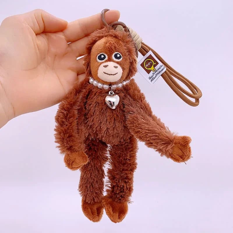 20cm Cute Little Monkey Pendant Plush Doll Animal Hanging Plushies Doll Bag Pendant Soft Stuffed Backpack Keychain Plush Dolls - 2