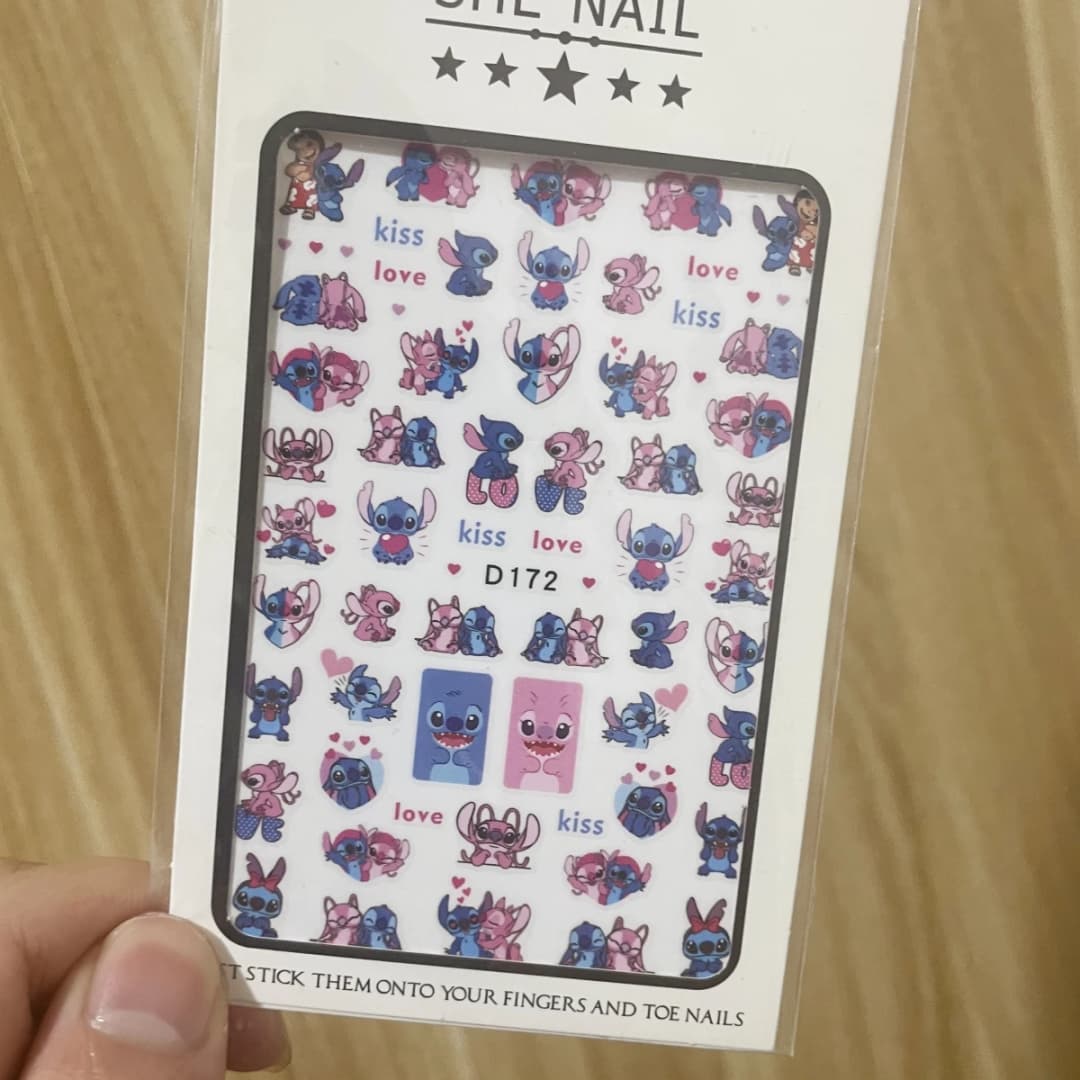 ملصقات أظافر ليلو وستيتش ملصقات أنمي زخارف أظافر رسوم متحركة ملحقات أظافر للمناكير - 6