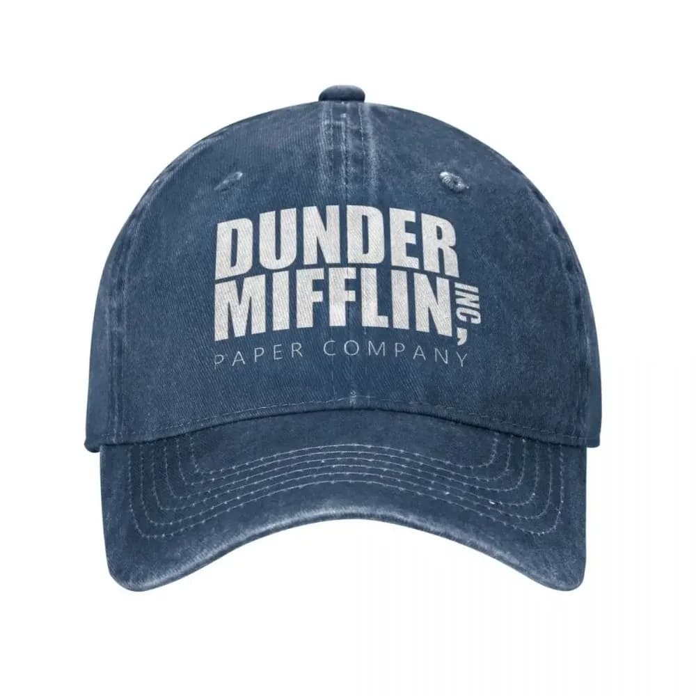 Classic Dunder Mifflin Logo Baseball Caps Men Women Distressed Denim Washed Sun Cap The Office Travel Adjustable Hats Cap - 3