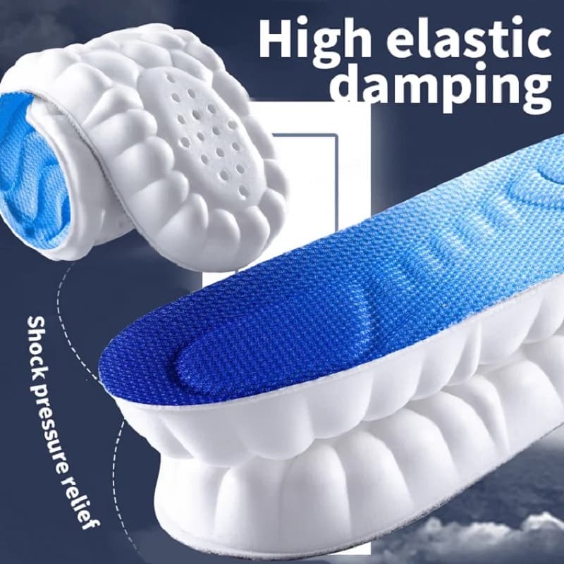 Sports Insoles for Shoes Women Men PU Sole Soft Breathable 4D Shock Absorption Cushion Running Orthopedic Care Insoles for Feet - 2