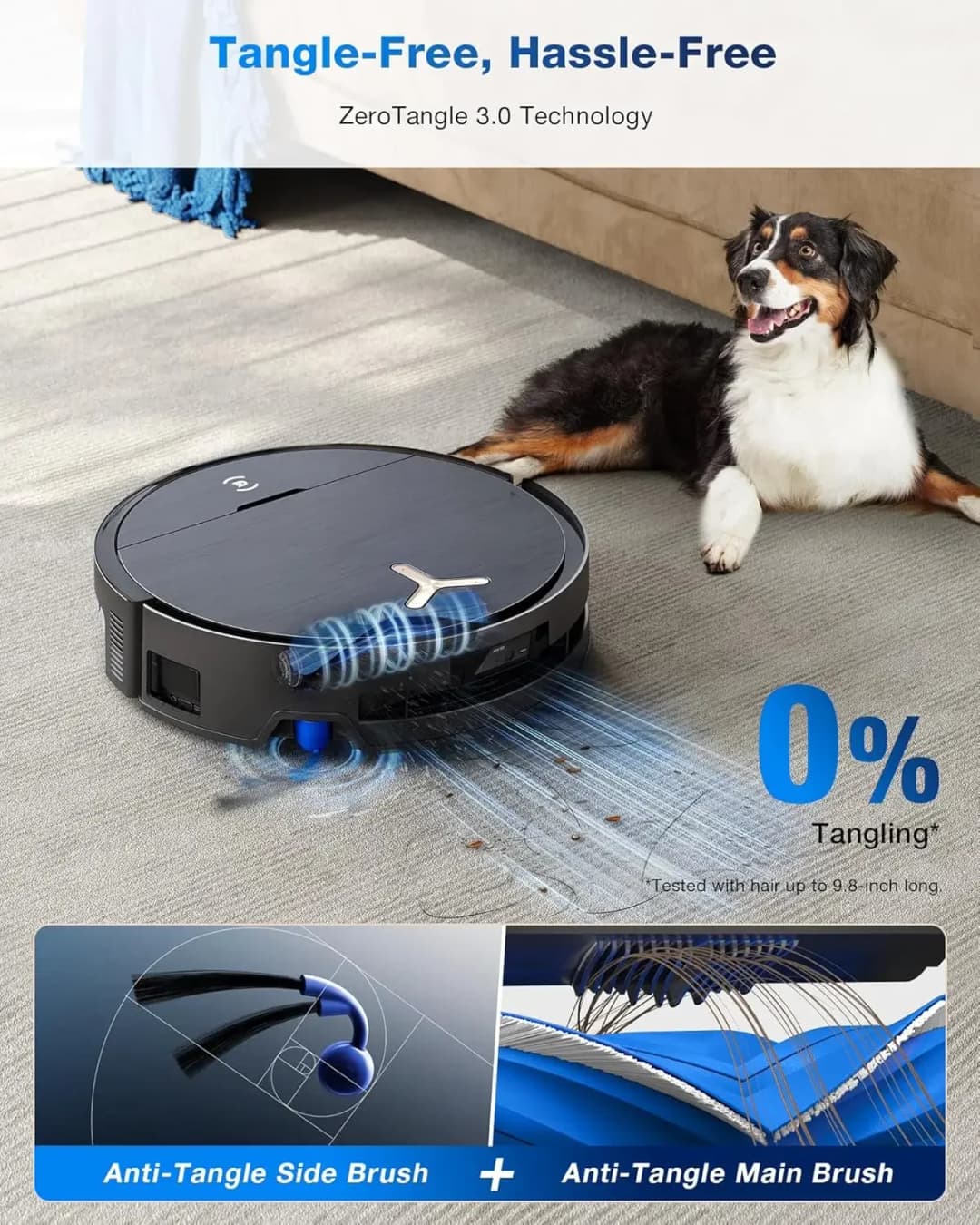 مكنسة كهربائية روبوتية وممسحة ECOVACS DEEBOT X9 PRO Omni، شفط انفجاري 16600Pa، أسطوانة OZMO ممسحة غسيل ذاتي، فرشاة ZeroTangle - 6