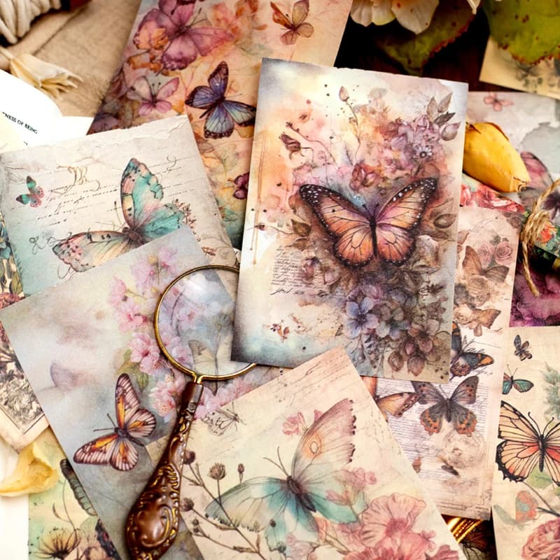 100 قطعة/الحزمة حديقة الهمس سلسلة الرجعية كتيب المسيل للدموع المواد ورقة الإبداعية DIY بها بنفسك اليدوية سجل القصاصات الجمالية ورق الحرف - 3