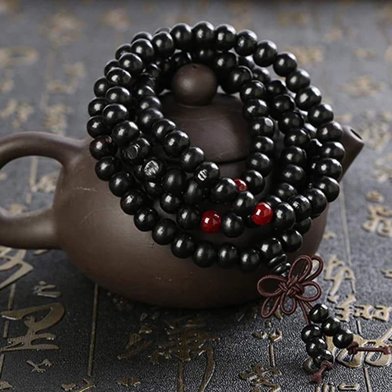 6/8mm Natural Sandalwood Buddhist Buddha Meditation Beads Bracelet For Women Men - 5