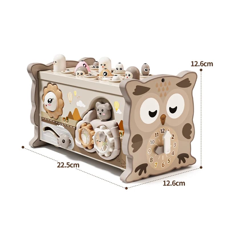 Children Montessori Toy Sensory Magnetic Educational Fishing Owl Busy Board Mole Game Number Xylophone for 3 Year Toddlers Gifts - 6