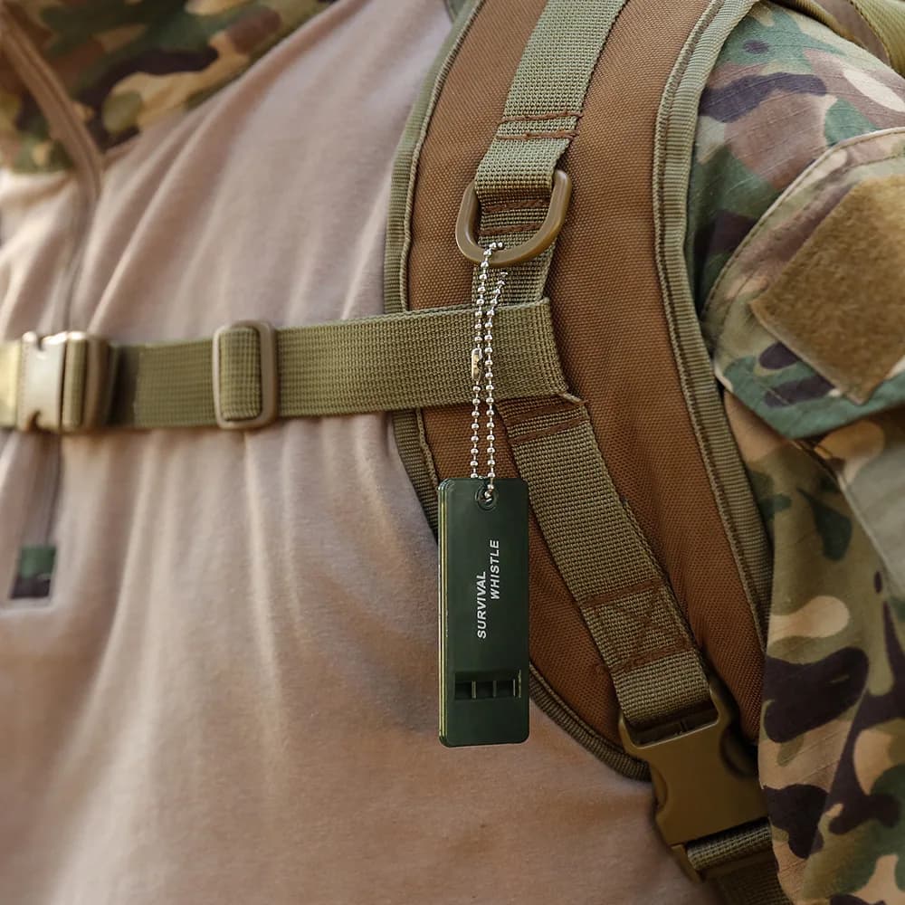 صفارة نجاة عالية الديسيبل محمولة متعددة الأصوات إكسسوارات تخييم وتسلق في حالات الطوارئ أداة EDC - 6