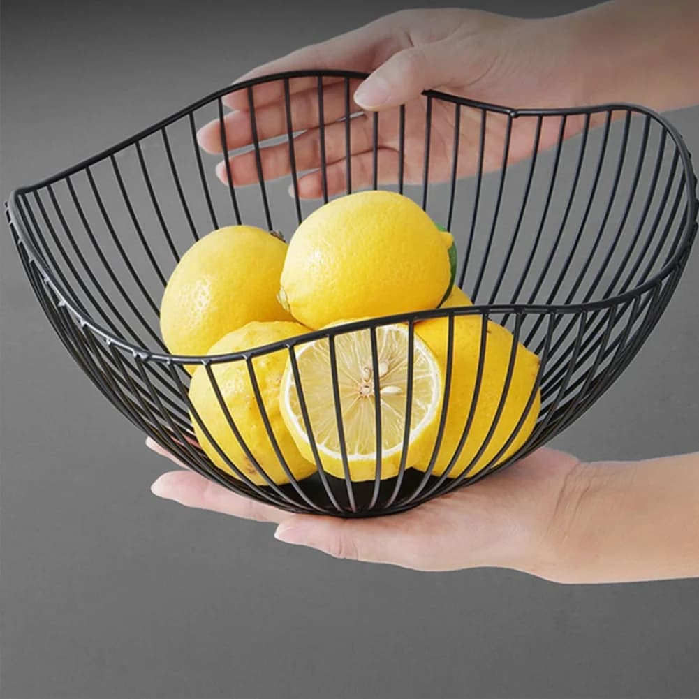 Metal Fruit Basket Simple Fruit Basin Multi-Size Iron Snack Bread Vegetable Storage Bowls Kitchen Eggs Dessert Holder Organizer - 2