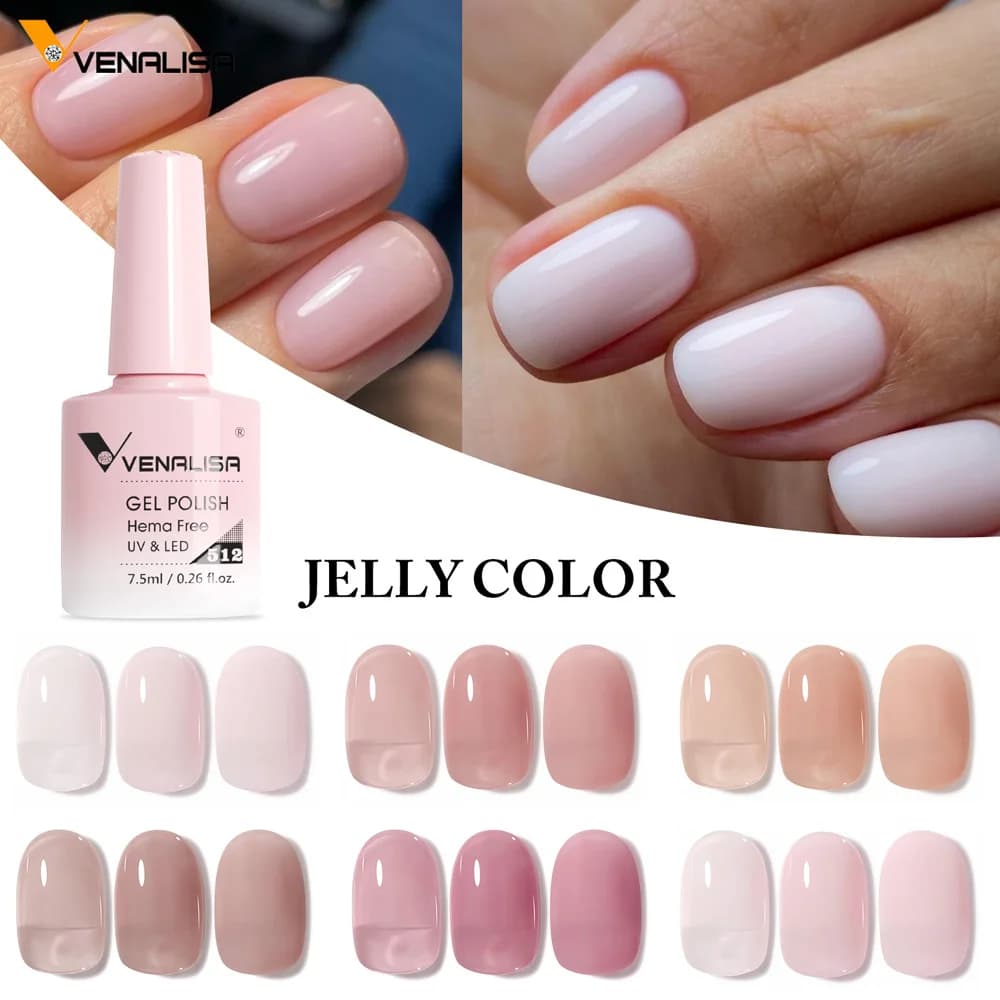 VENALISA VIP5 Nail Gel Polish 7.5ml HEMA/TPO Free Semi Permanent Nail Polish Super Texture Ultra Glossy Long Lasting Top Gel - 4