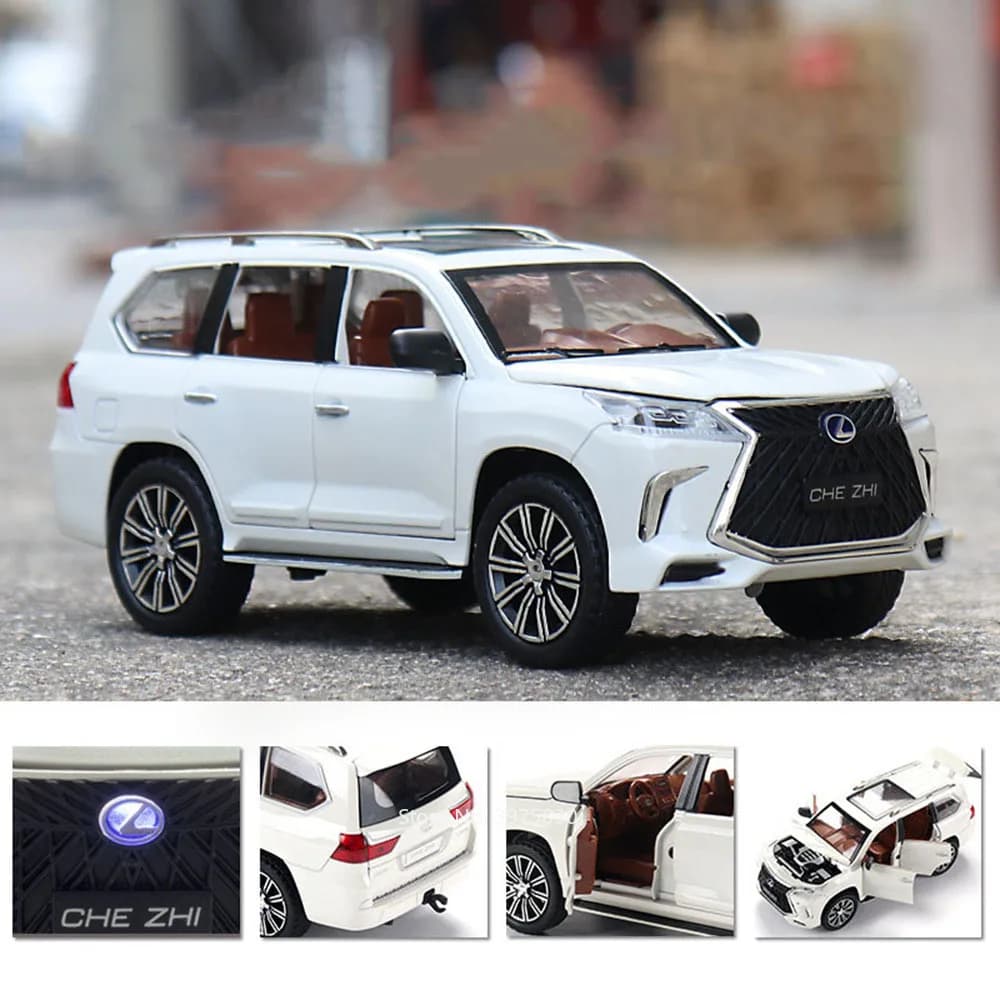 نموذج سيارة LX570/LX600 مقياس 1:24، 6 أبواب مفتوحة مع موسيقى وإضاءة، هدية عيد ميلاد للأطفال - 5