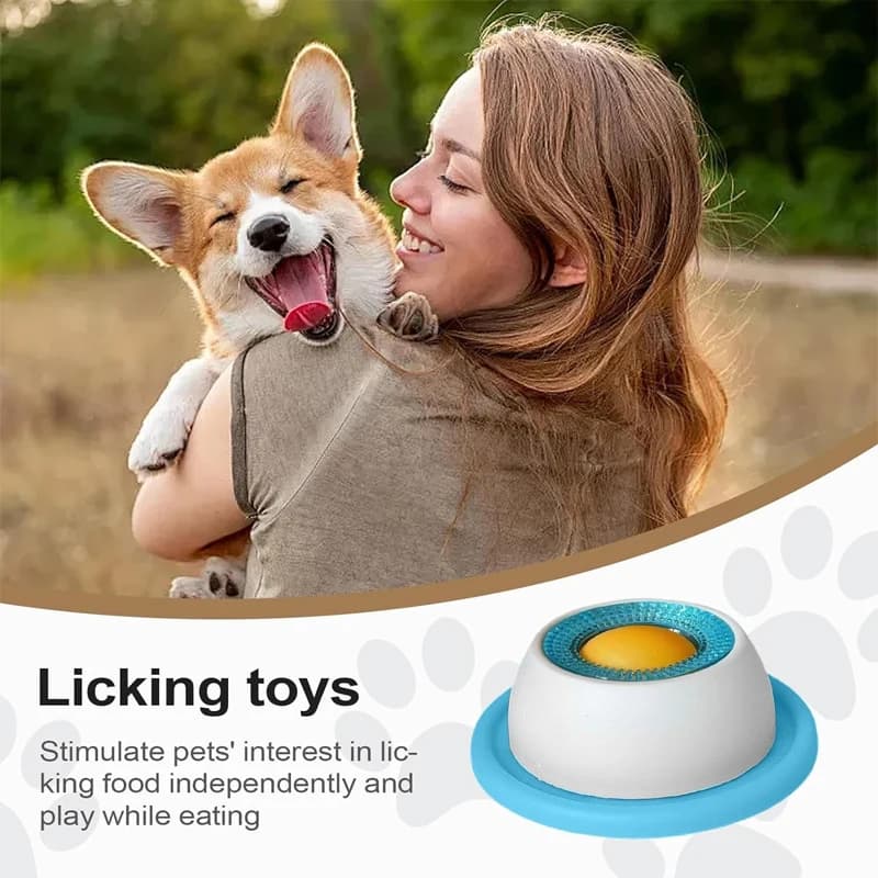 Pet Lick Mat Yogurt Licking Plate Slow Feeder for Dogs & Cats Interactive Snack Bowl Promotes Dental Health Pet Licking Mat Bowl - 3
