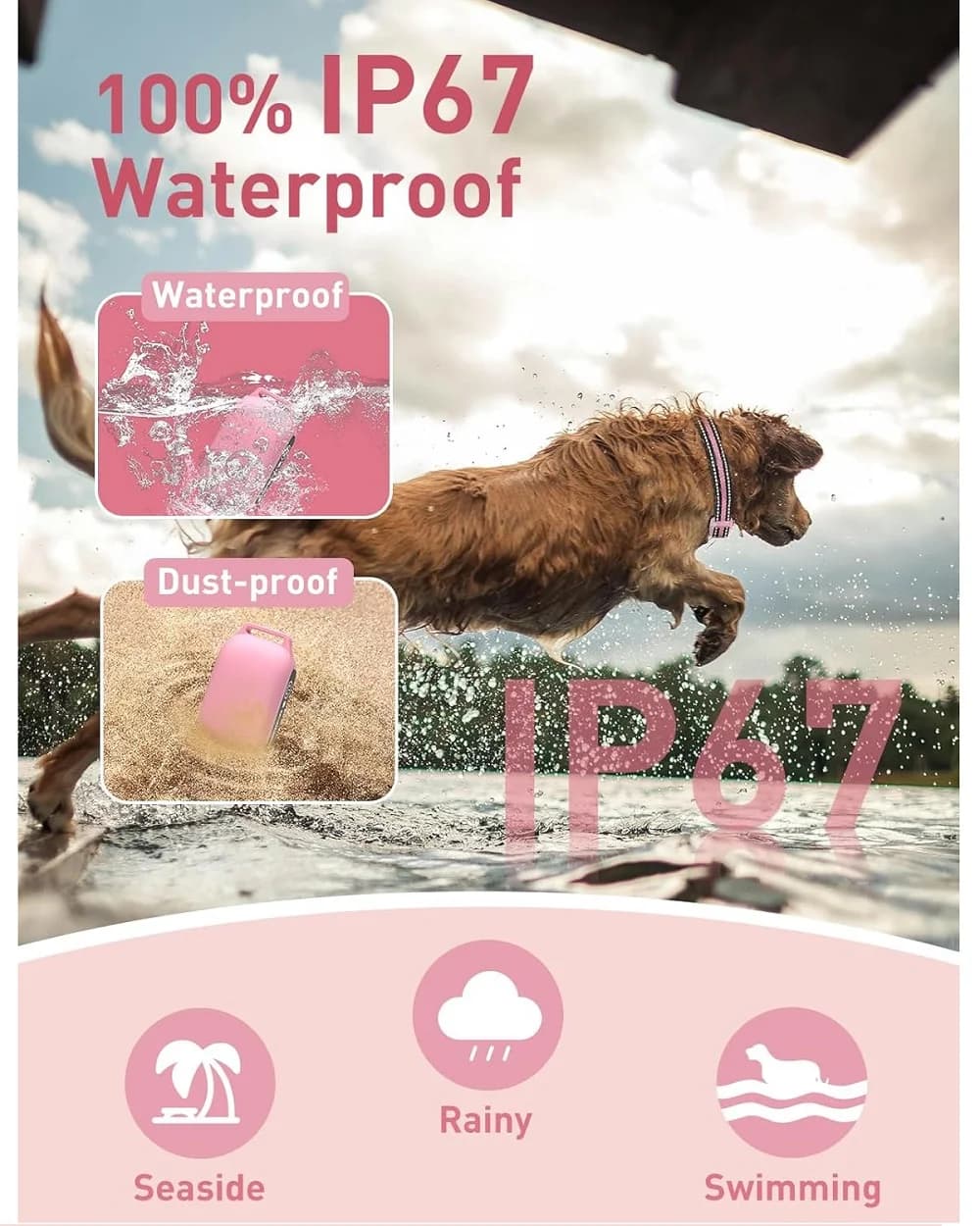 No Shock Dog Training Collar, Beep&Vibrating Dog Collar No Shock, No Shock Dog Collar with Remote 2800Ft, Vibration Dog Collar - 5