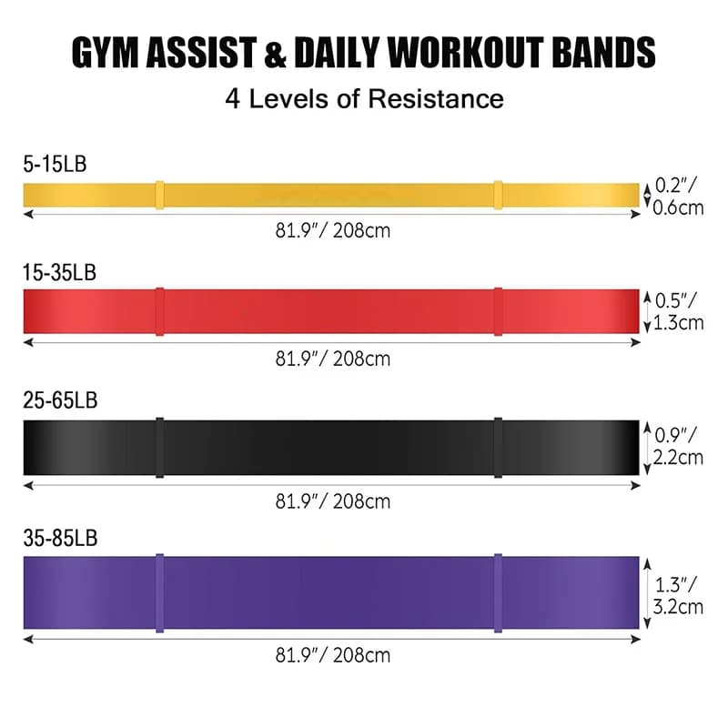 مجموعة أربطة مقاومة 4 مستويات، أربطة تمارين للرجال والنساء، لتشكيل الجسم، صالة الألعاب، كروس فيت، لياقة، تقوية العضلات، يوجا - 4