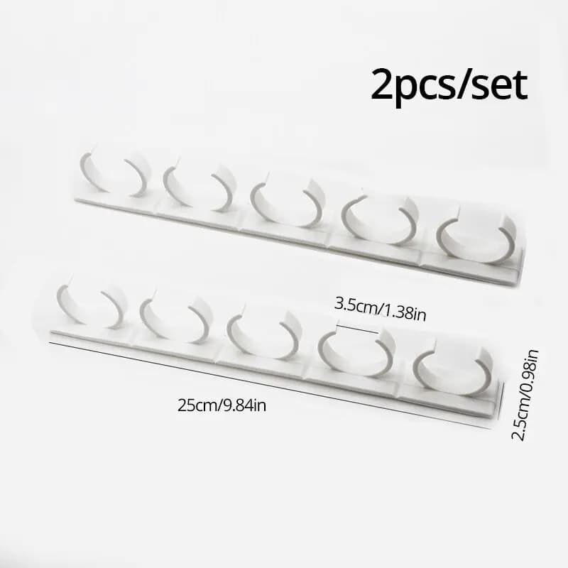 2pcs Grey Plastic Kitchen Jar Rack Wall-Mounted Adhesive Seasoning Bottles Holder Spice Bottle Holder Tool Kitchen Storage Rack - 6