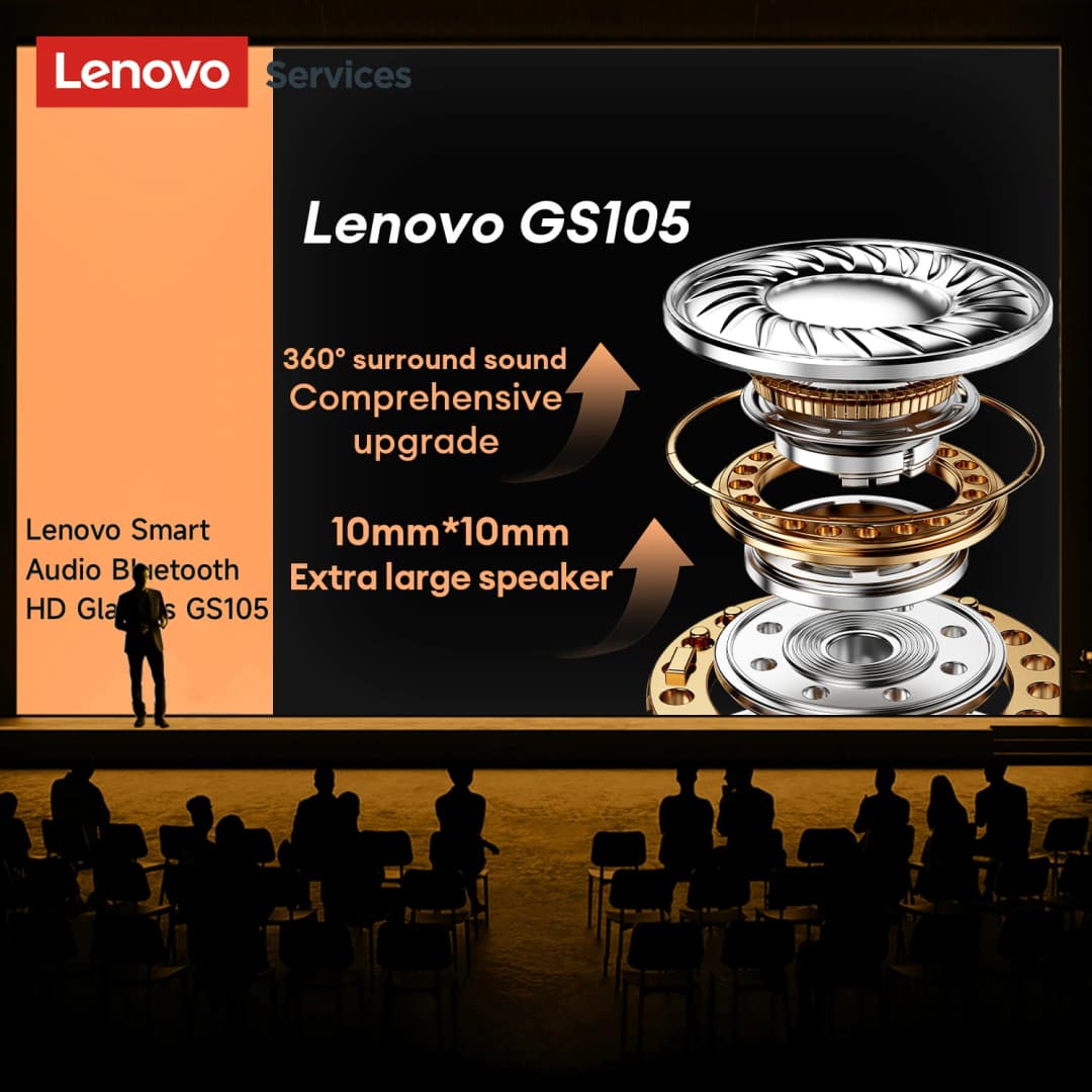 نظارات Lenovo GS105 الذكية AI بلوتوث 6.0 نظارات شمسية مع مكالمات HD وسماعات موسيقى وإلغاء الضوضاء ENC وميكروفون مزدوج للرجال والنساء - 4