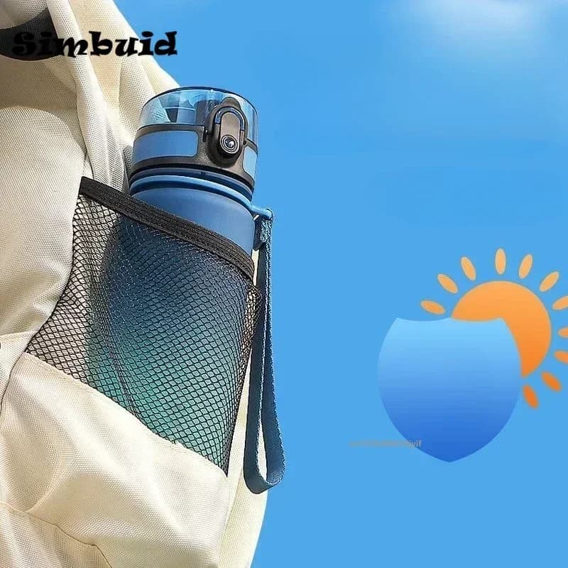 زجاجة مياه رياضية 1 لتر، سعة كبيرة، مانعة للتسرب، كوب بلاستيك ملون للشرب في الهواء الطلق والسفر، محمولة للصالة الرياضية واللياقة البدنية - 6