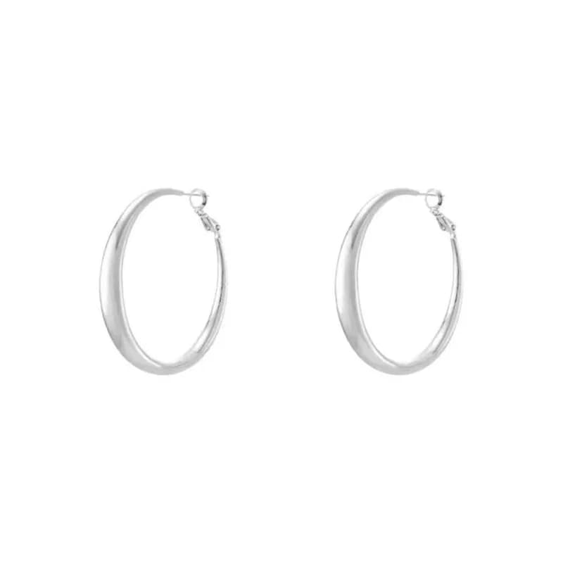 Classic Simple Geometric Round Big Stainless Steel Hoop Earrings for Women Exaggeration Circle Bride Earrings Jewelry Accessory - 6